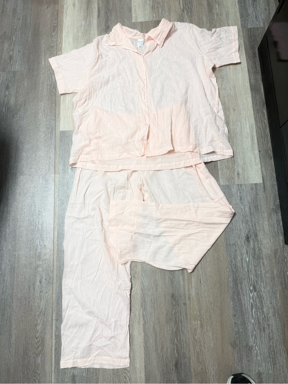 Vintage Carole 100% Cotton Gauze Pajama Set Light Pink 3X Made in USA